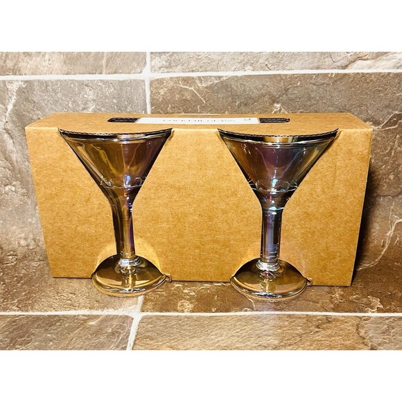 Target Bullseyes Playground 5.5” Iridescent Martini Cocktail Stem Wine Glass 2pk - Picture 2 of 3